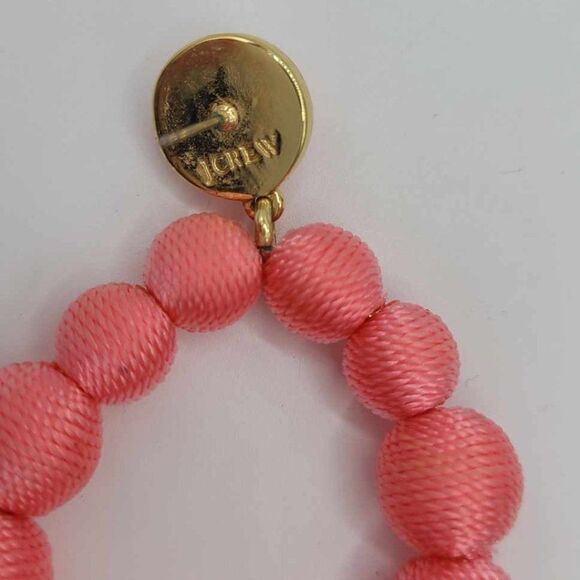 J Crew Factory Pink Thread Wrapped Statement Earrings NWOT! - Picture 2 of 10